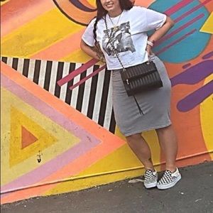 Grey midi skirt